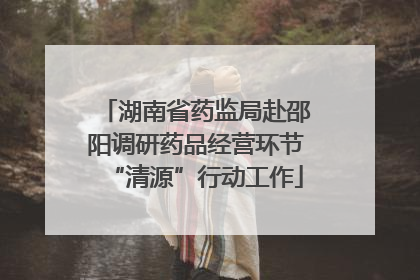 湖南省药监局赴邵阳调研药品经营环节“清源”行动工作