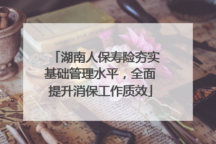 湖南人保寿险夯实基础管理水平，全面提升消保工作质效