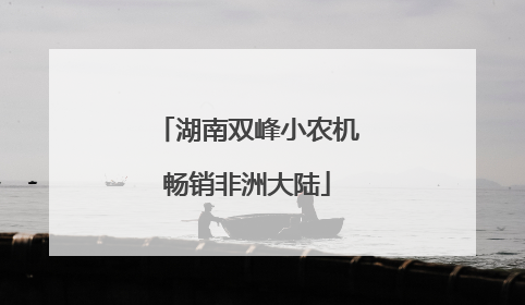 湖南双峰小农机畅销非洲大陆