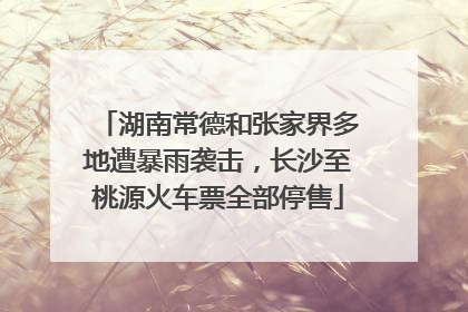 湖南常德和张家界多地遭暴雨袭击，长沙至桃源火车票全部停售