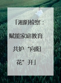 湘阴检察：赋能家庭教育 共护“向阳花”开