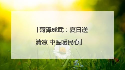 菏泽成武：夏日送清凉 中医暖民心