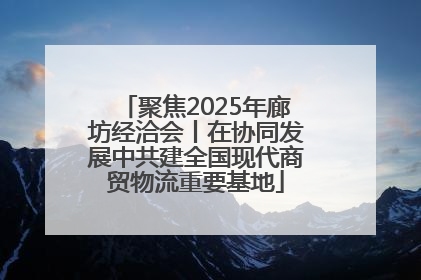聚焦2025年廊坊经洽会丨在协同发展中共建全国现代商贸物流重要基地