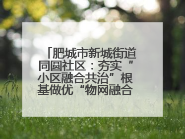 肥城市新城街道同圆社区：夯实“小区融合共治”根基做优“物网融合一家亲”品牌