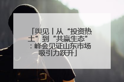 舆见丨从“投资热土”到“共赢生态”：峰会见证山东市场吸引力跃升
