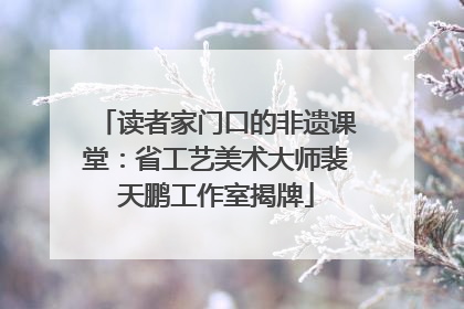 读者家门口的非遗课堂：省工艺美术大师裴天鹏工作室揭牌