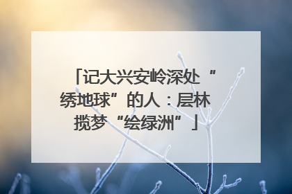 记大兴安岭深处“绣地球”的人：层林揽梦“绘绿洲”