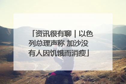 资讯很有聊｜以色列总理声称 加沙没有人因饥饿而消瘦
