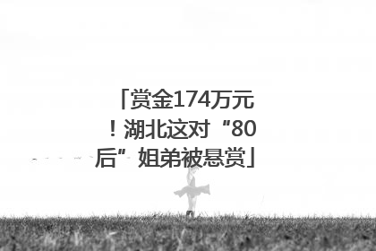 赏金174万元！湖北这对“80后”姐弟被悬赏
