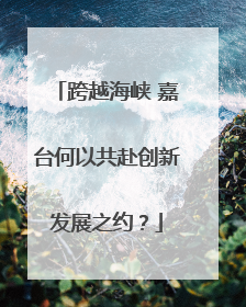 跨越海峡 嘉台何以共赴创新发展之约？