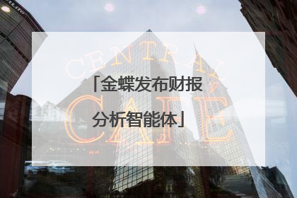 金蝶发布财报分析智能体