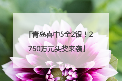 青岛喜中5金2银！2750万元头奖来袭