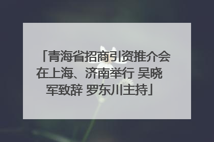 青海省招商引资推介会在上海、济南举行 吴晓军致辞 罗东川主持
