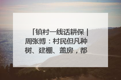镇村一线话耕保｜周张博：村民但凡种树、建棚、盖房，都要向街道报批