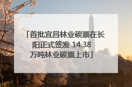 首批宜昌林业碳票在长阳正式签发 14.38万吨林业碳票上市