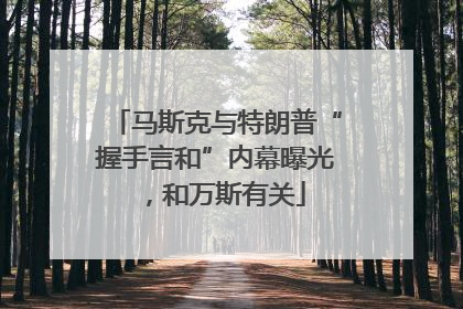 马斯克与特朗普“握手言和”内幕曝光，和万斯有关