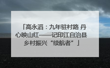 高永滔：九年驻村路 丹心映山红——记印江自治县乡村振兴“续航者”