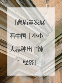 高质量发展看中国｜小小大蒜种出“辣”经济