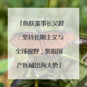 鱼跃董事长吴群：坚持长期主义与全球视野，紧跟国产医械出海大势