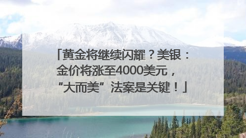 黄金将继续闪耀？美银：金价将涨至4000美元，“大而美”法案是关键！