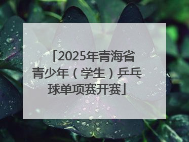 2025年青海省青少年（学生）乒乓球单项赛开赛