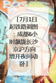 7月1日起铁路调图：成都6小时飙拢长沙 京沪方向增开夜间动卧