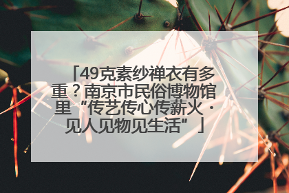 49克素纱禅衣有多重？南京市民俗博物馆里“传艺传心传薪火・见人见物见生活”