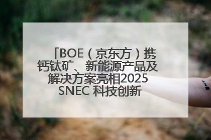 BOE（京东方）携钙钛矿、新能源产品及解决方案亮相2025 SNEC 科技创新赋能行业绿色发展